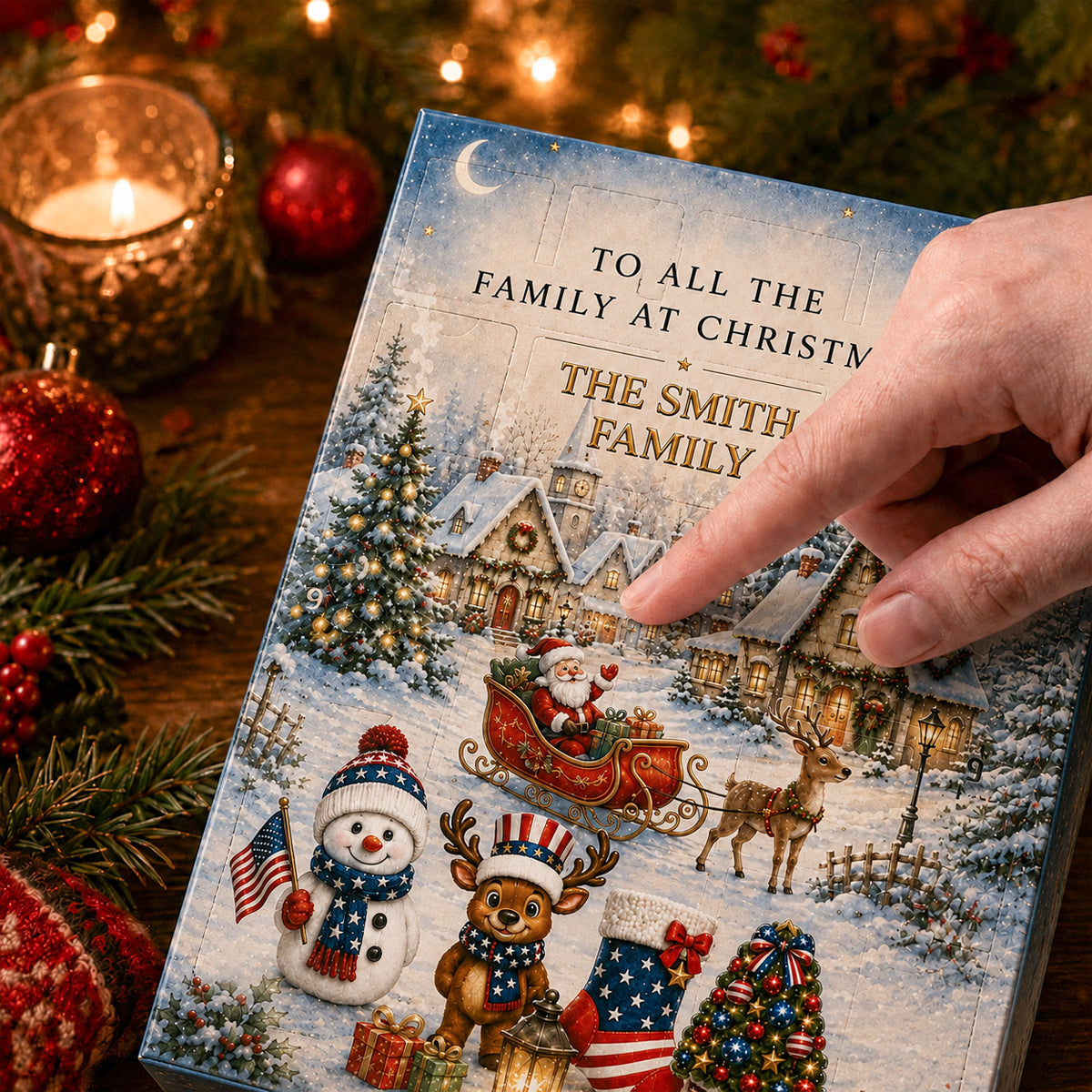 Our Family Christmas Advent Calendar 2026 - 24 Day Spirits Countdown, Acrylic Charms Blind Box - Gift For Family