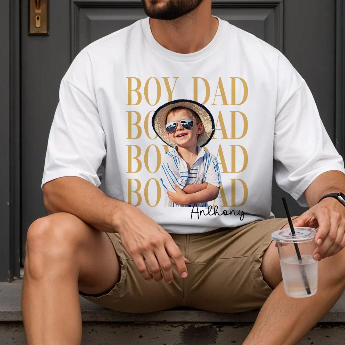 Personalized Vintage Photo Girl Dad Boy Dad Shirt,Custom Dad of Girls,Personalized Dad Daughter Gift, Girl Dad shirt,Boy Dad shirt,Dad Shirt