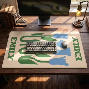 Retro Flower For Coworkers, Friends, Self Gift - Personalized Desk Mat
