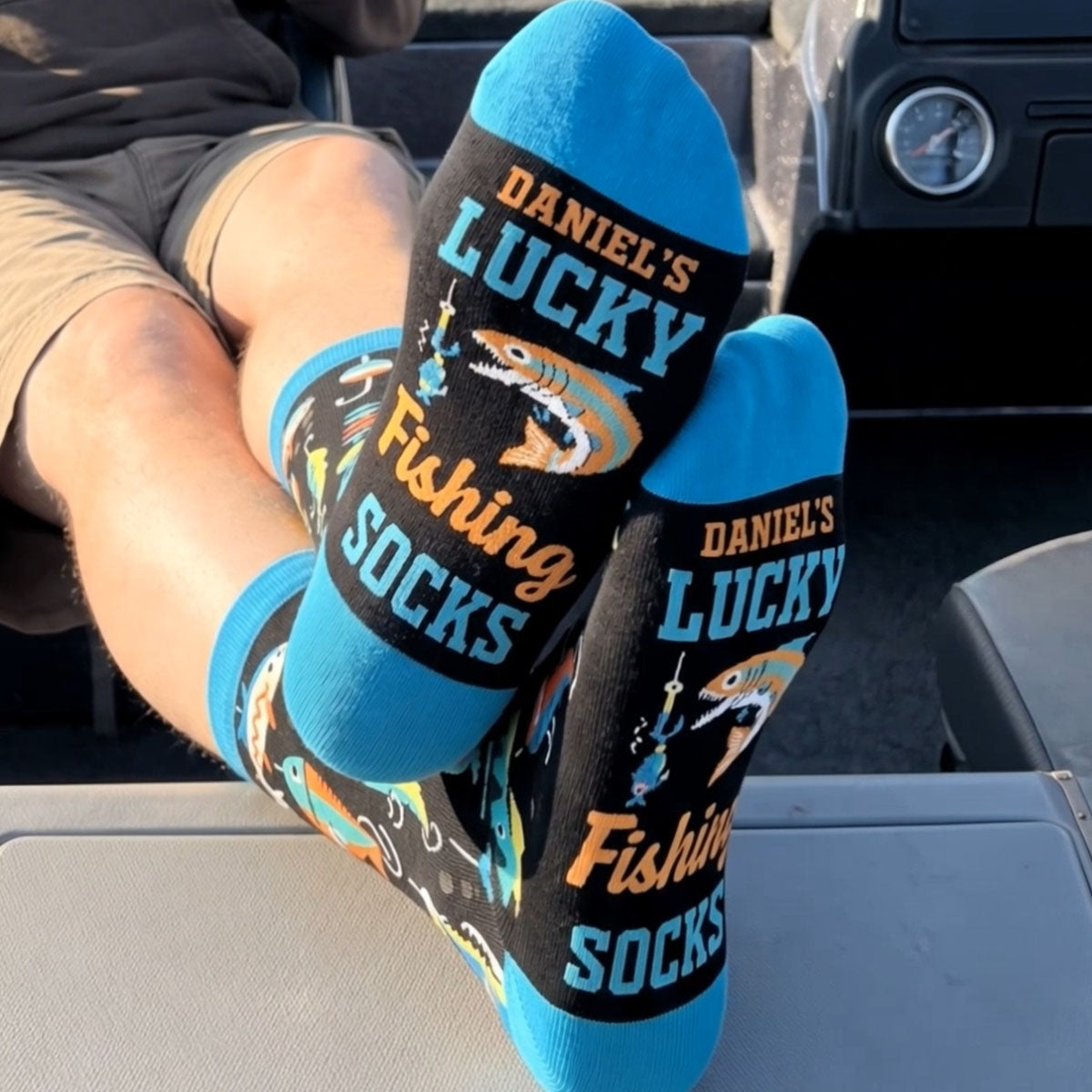 Personalized Crew Socks – Gift for Fishing Lovers – Hooked For Life