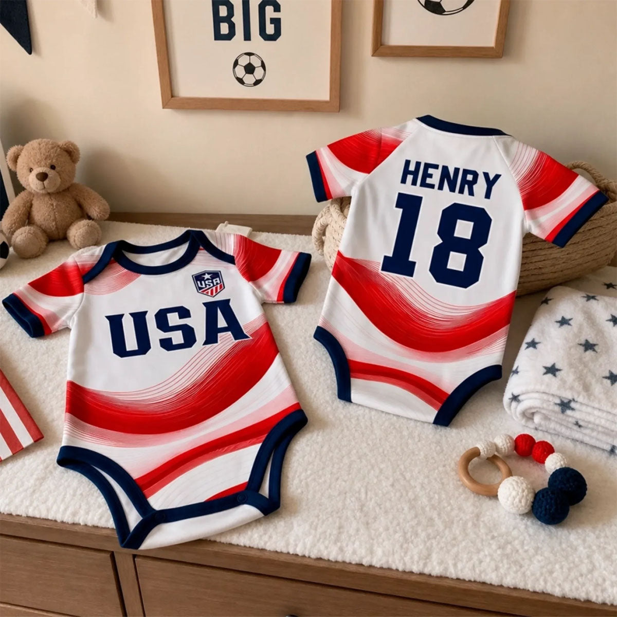 Custom Mexico World Football Baby Jersey Bodysuit - Personalized Baby Shower, Gender Reveal Gifts For New Moms, New Dads, Football Lovers - The Team's Youngest MVP
