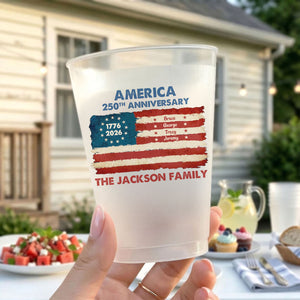 USA 250th Anniversary Frosted Plastic Cups, Patriotic 4th of July Party Supplies, America's 250th Birthday Decorations, Gifts For Mom, Dad, Brother, Sister, Kids