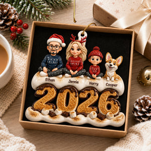 Our Happy Place Is Together -  Family Ornament - Real 3D Raised Ornament
