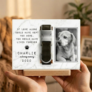 Until We Meet Again In Heaven - Personalized Wood Plaque With Collar Holder - Personalized Pet Memorial Sympathy Gifts For Dogs, Cats