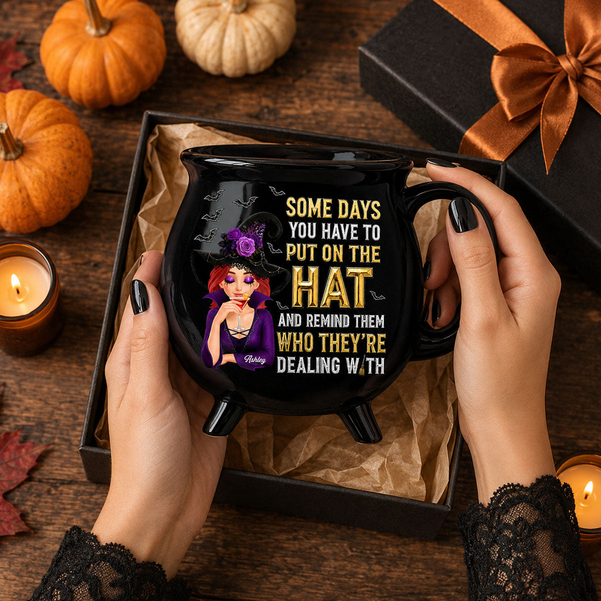 Sassy Witch – Personalized Halloween Cauldron Mug - Halloween Decoration