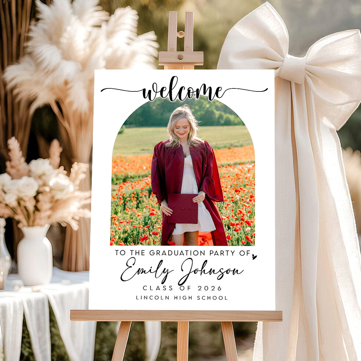 Graduation Party Welcome Sign , Photo Graduation Welcome Poster, Modern Minimalist Graduation Welcome,Graduation Gift