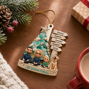Coastal Vibe Christmas Gift - Family Ornament - Real 3D Raised Ornament