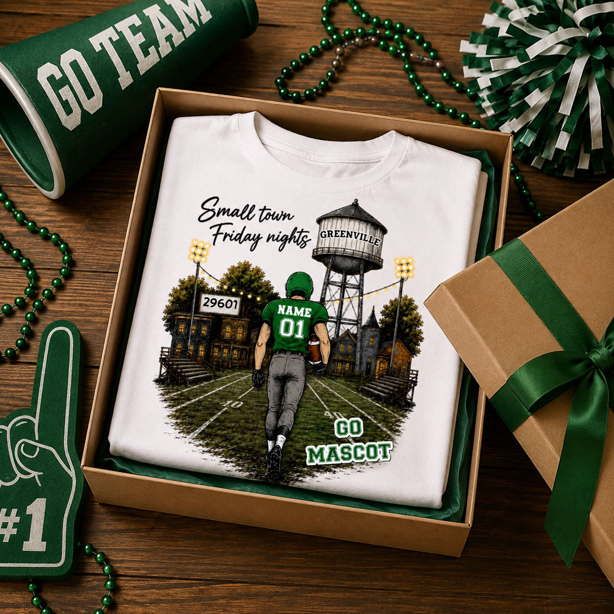 Custom Town Name & Zip Code - Personalized Shirt - Game Day Shirt for Football Mom, Football Mama