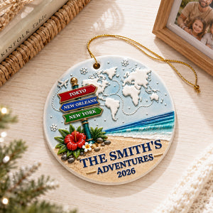 Best Vacation With My Family Christmas - Real 3D Ceramic Ornament