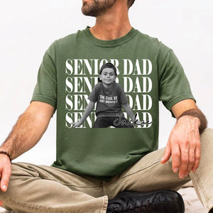 Personalised Vintage Photo And Year Senior Shirt: Custom Graduate Picture Shirt, Class of 2026 Graduation Gift, Retro Senior Boy Girl Shirt