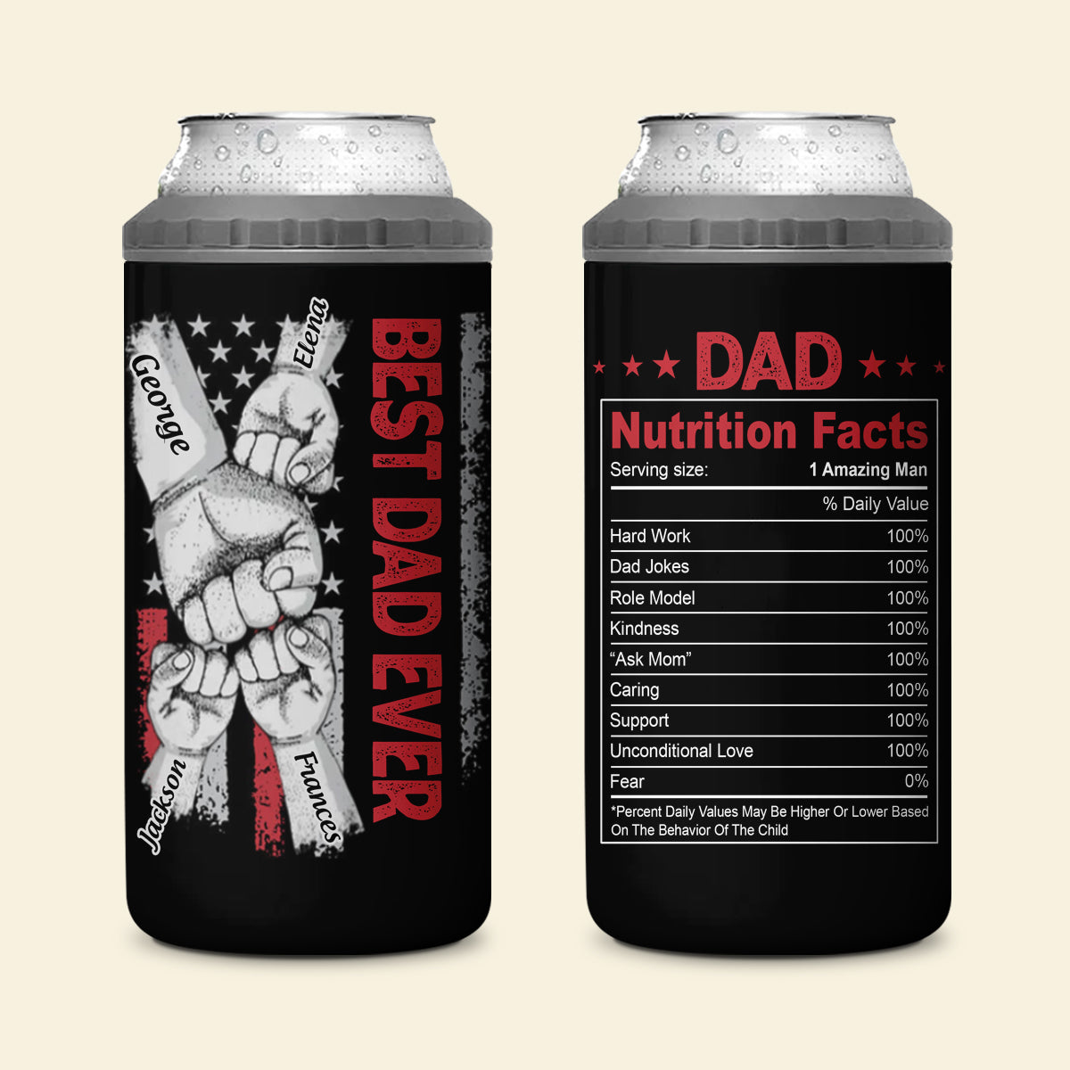 Best Dad Ever - Personalized Can Cooler - Gift For Father, Grandpa, Father's Day Gift