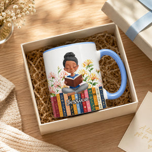 Birth Month Flower Bookshelf Mug - Personalized Gifts for Her/Him