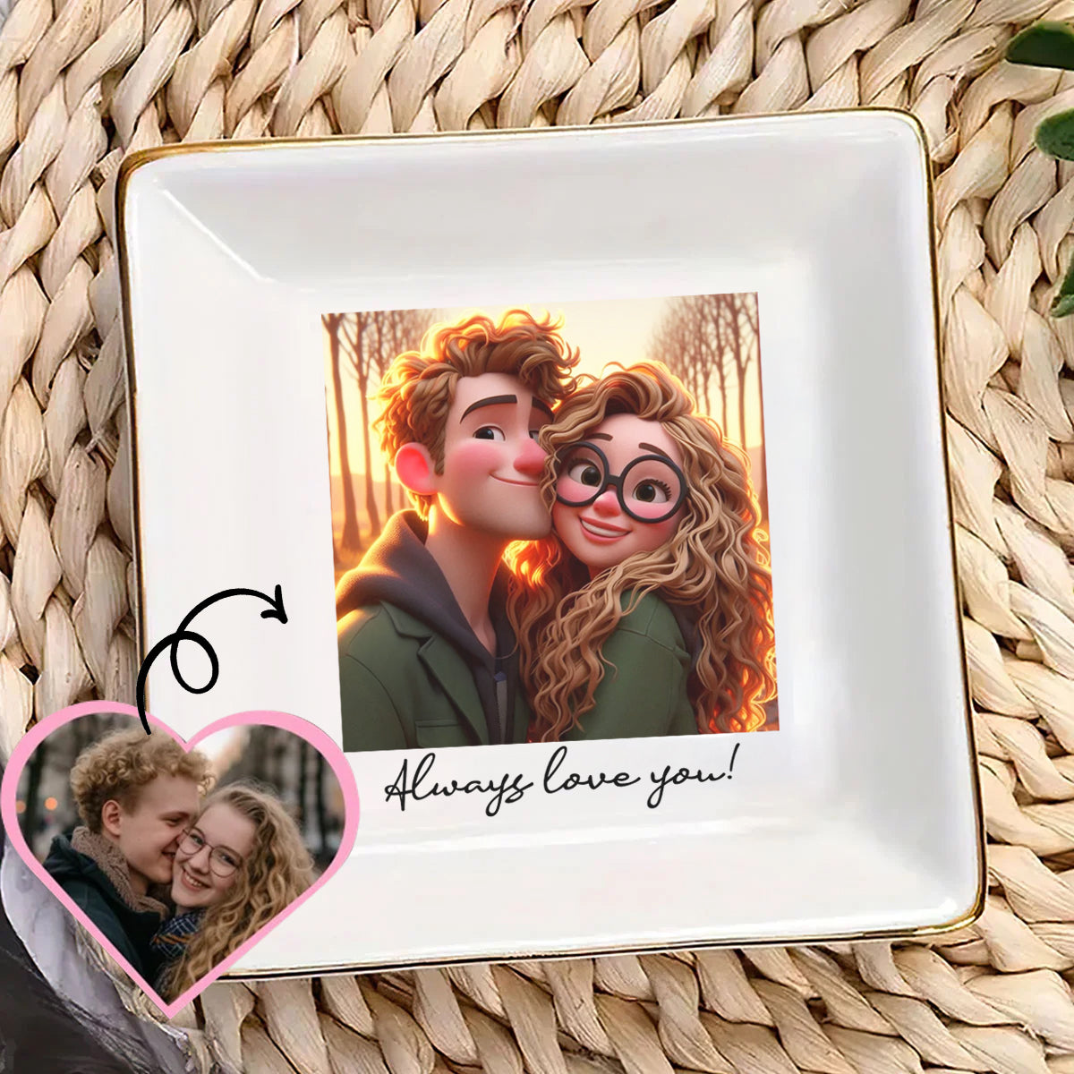 Personalized Photo Jewelry Dish - Personalized Custom Jewelry Dish - Anniversary Gift For Wife