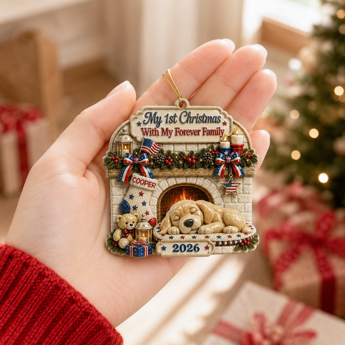 Loved By My Forever Family - Holiday Ornament - Real 3D Raised Ornament
