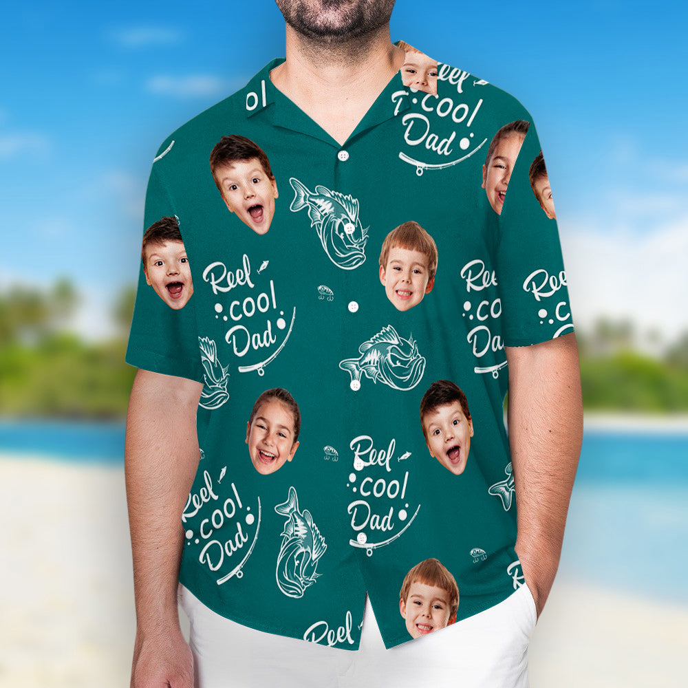 Reel Cool Daddy Papa - Personalized Hawaiian Shirt - Gift For Dad, Father's Day, Birthday Gift