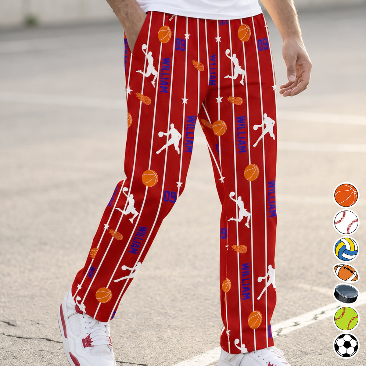 Custom Name & Number For Baseball, Softball, Soccer, Football, Basketball, Hockey Lover - Personalized Lounge Pants