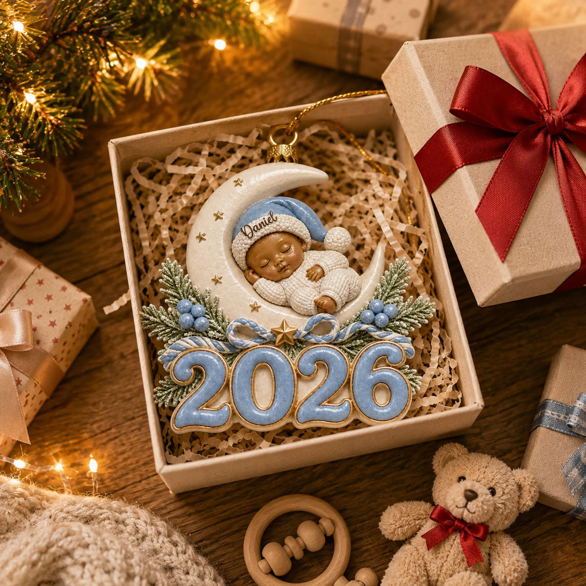 Our Greatest Blessing Ever Baby's 1st Christmas Newborn Ornament- Real 3D Raised Ornament