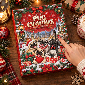 Christmas Pug Advent Calendar 2026 - 24 Day Spirits Countdown, Acrylic Charms Blind Box - Gift For Family