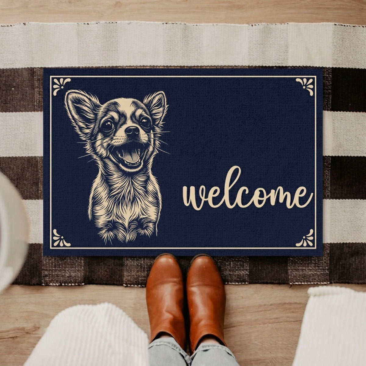 Custom Photo Home Decor Decorative Mat - Personalized Birthday Gifts For Dog Cat Lovers, Dog Dad And Mom, Cat Owners - My Best Friend Has Paws