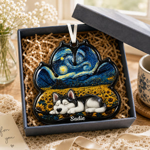 Dog Lovers Custom Sleeping Dog  - Real 3D Raised Ornament
