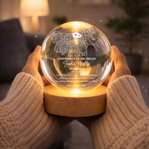 May This Map Always Reminds You - Personalized Map Crystal Ball LED Light For Graduates