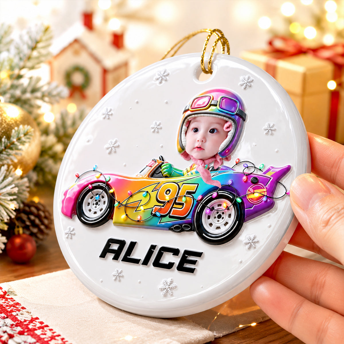 Custom Funny Driving Home For Christmas - Real 3D Ceramic Ornament