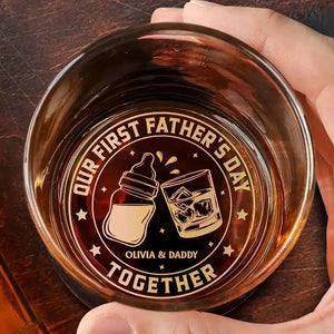 Personalized First Father's Day Whiskey Glass With Photo, New Dad Gift, Daddy Photo with Newborn Gift, Unique Father's Day Gift for New Dad