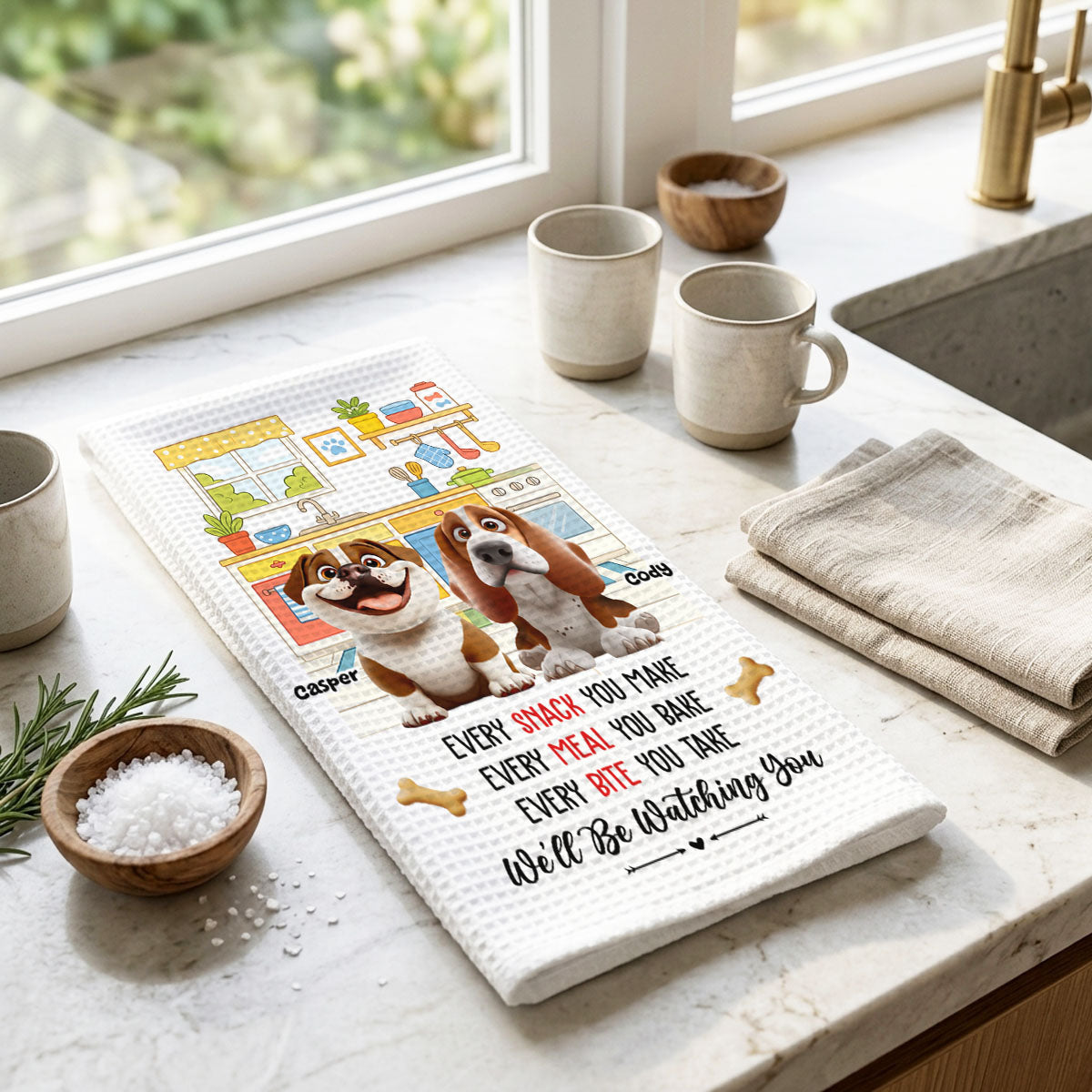 Dog Lover Custom Kitchen Towel - Personalized Birthday Gifts For Dog Cat Lovers, Dog Dad And Mom, Cat Owners