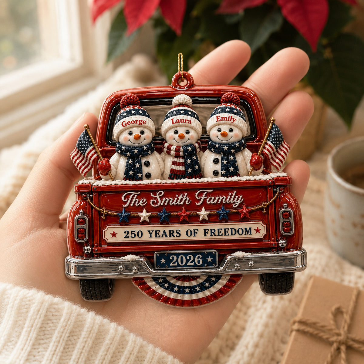 Driven By Love United By Freedom - Real 3D Raised Ornament