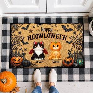 Spooky Halloween Beware of Little Cats Meownsters - Personalized Doormat - Halloween Gift For Cat Lovers, Halloween Decor