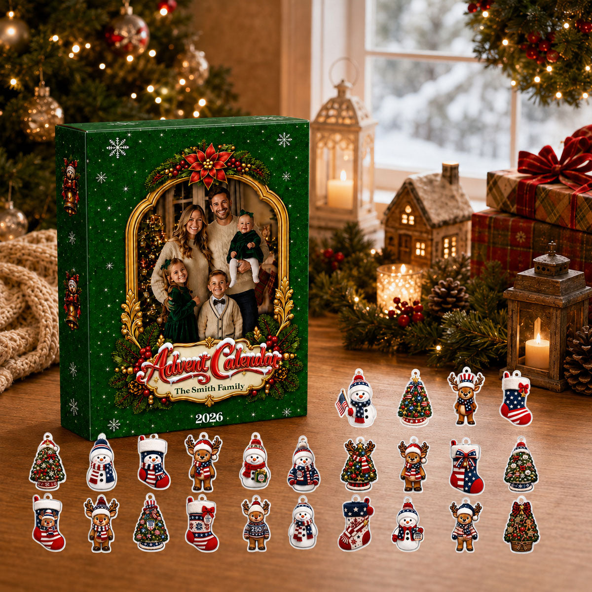 Christmas Family Advent Calendar 2026 - 24 Day Spirits Countdown, Acrylic Charms Blind Box - Gift For Family & Friends