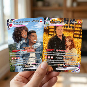 Custom Anime Poke Card for Couple , Unique Design Style Custom Couple Gift , Perfect Keepsake for Lovers, Best Presents for Engagement