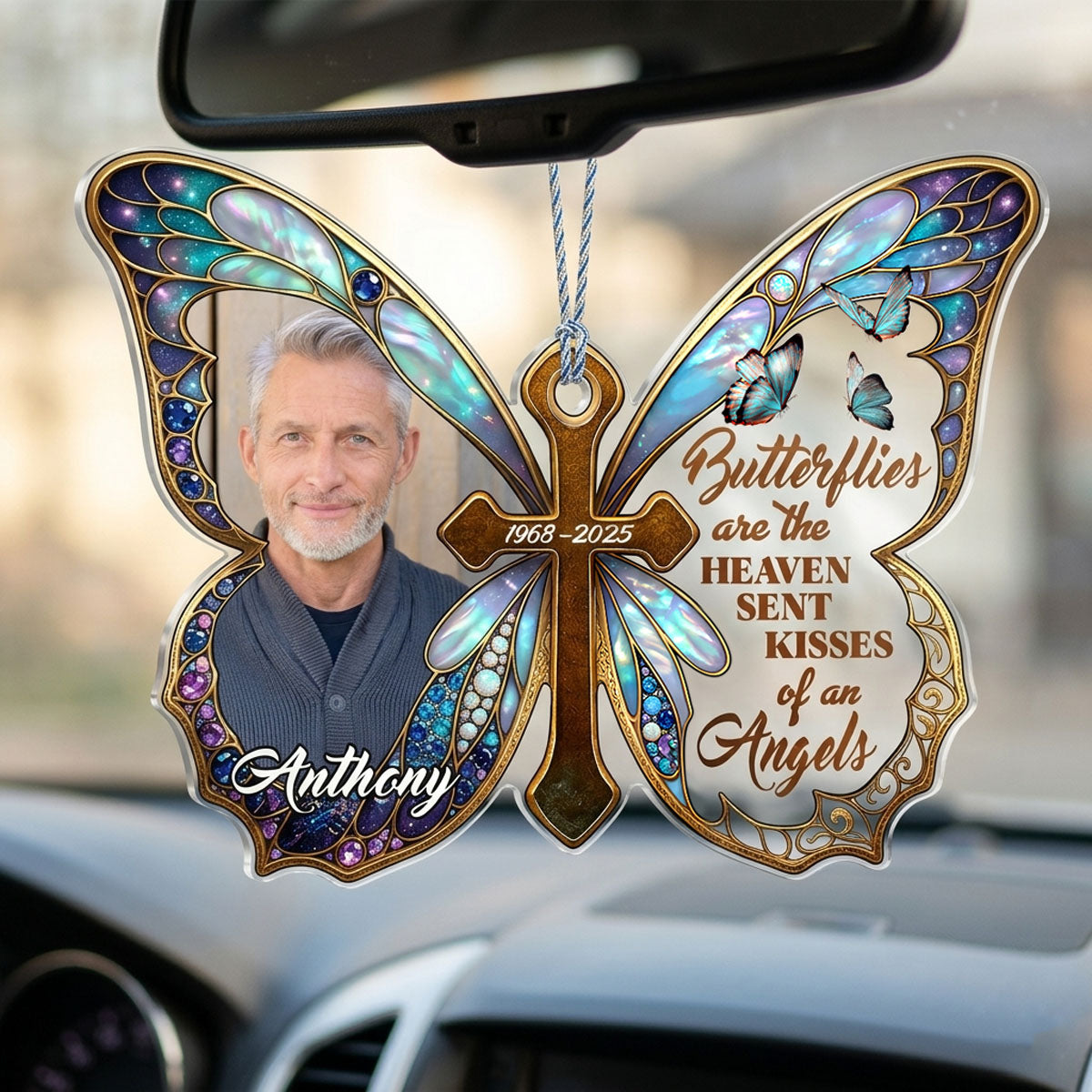 I Am Always With You Custom Photo - Personalized Acrylic Car Ornament - Memorial Gift