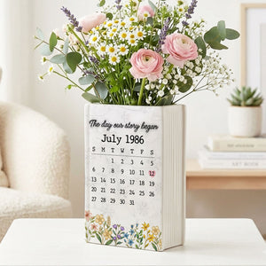 I Met You I Liked You I Love You - Personalized Ceramic Book Vase