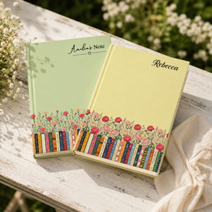 Custom Name & Birthflower For Book Lovers - Personalized Hardcover Notebook