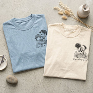 Custom Photo Pencil Sketch Family Dog Cat Portrait - Personalized T Shirt