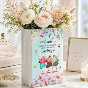 Every Chapter Better With Friends - Ceramic Book Flower Vase