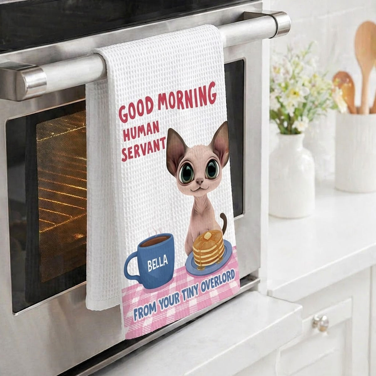 Human Servant Kitchen Towel - Personalized Birthday Gifts For Cat Lovers -  Kitchen Towel