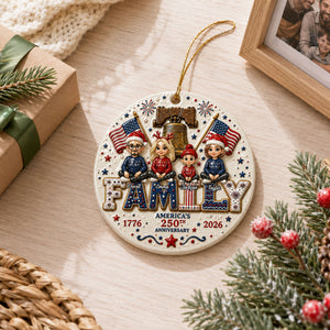 Patriotic Pride On The Tree Characters Custom Letter Ornament - Custom Letter Wooden Ornament