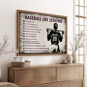 Personalized Baseball Life Lessons Customized Poster