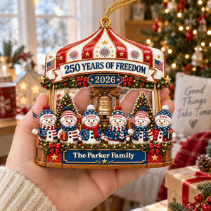 Family Christmas Carousel 250th - Real 3D Raised Ornament