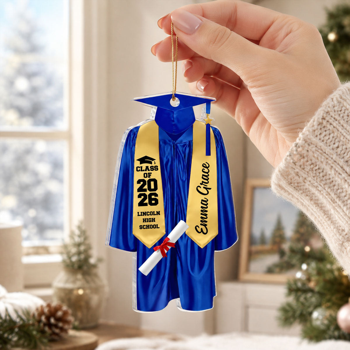 Graduation Gift Christmas Ornament - Personalized Wooden Ornament, Graduation Gift