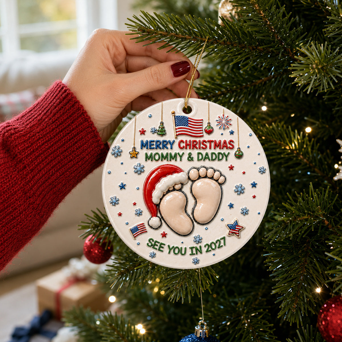 Welcome To Your Little World - New Mom New Born Ornament - Real 3D Raised Ornament