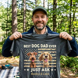 Best Dog Dad Ever Trendy Camouflage Pattern - Personalized Shirt - Father's Day Gift For Dog Dad, Dog Lovers