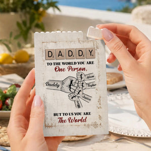 Daddy And Me You Are The World Personalized Brick Block