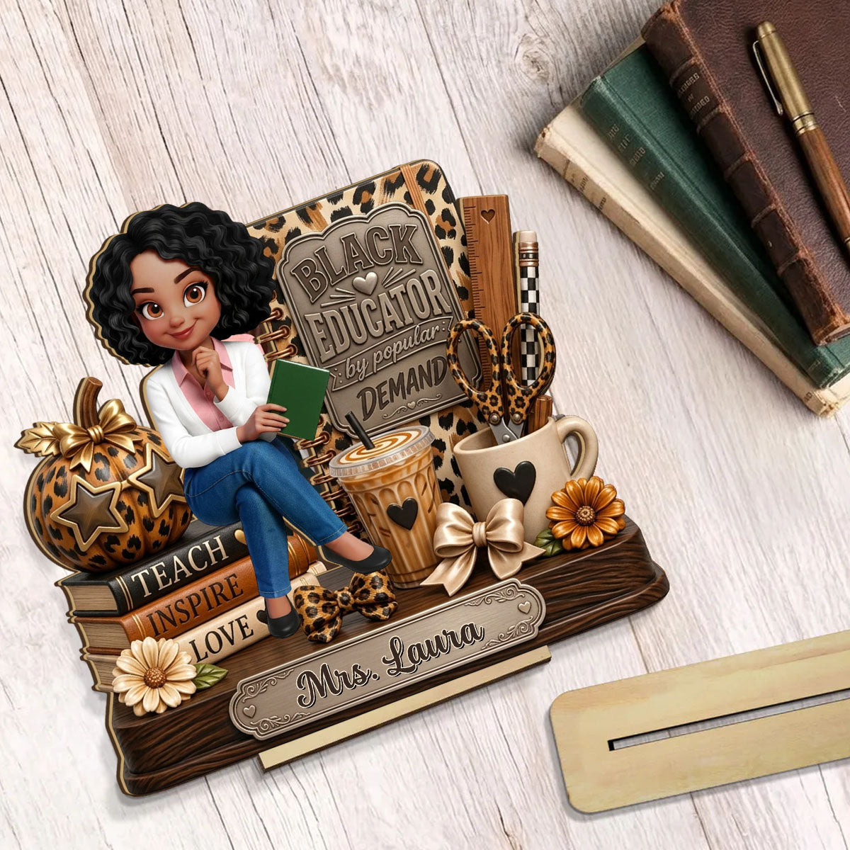 Black Educator by Popular Demand - Personalized Wooden Plaque - Back to School Gift for Teacher