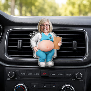 Custom Photo Funny Belly Healthcare Heroes - Personalized Squishy Car Vent Clip