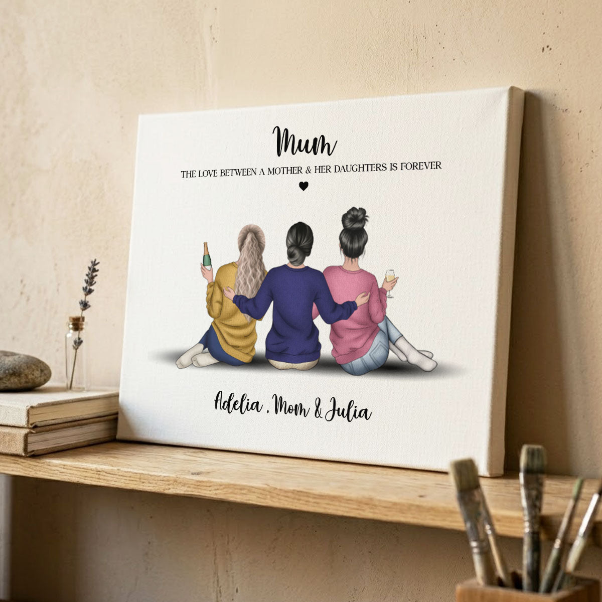 Mum Gifts, Mum And Daughters Print, Mom Gifts, Mother And Daughter Print, Mum Birthday Gift