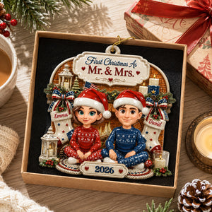 Him And Her - Our Warm Holiday Ornament - Real 3D Raised Ornament