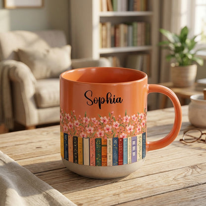 Custom Name & Birthflower For Book Lovers, Book Clubs - Personalized Mug
